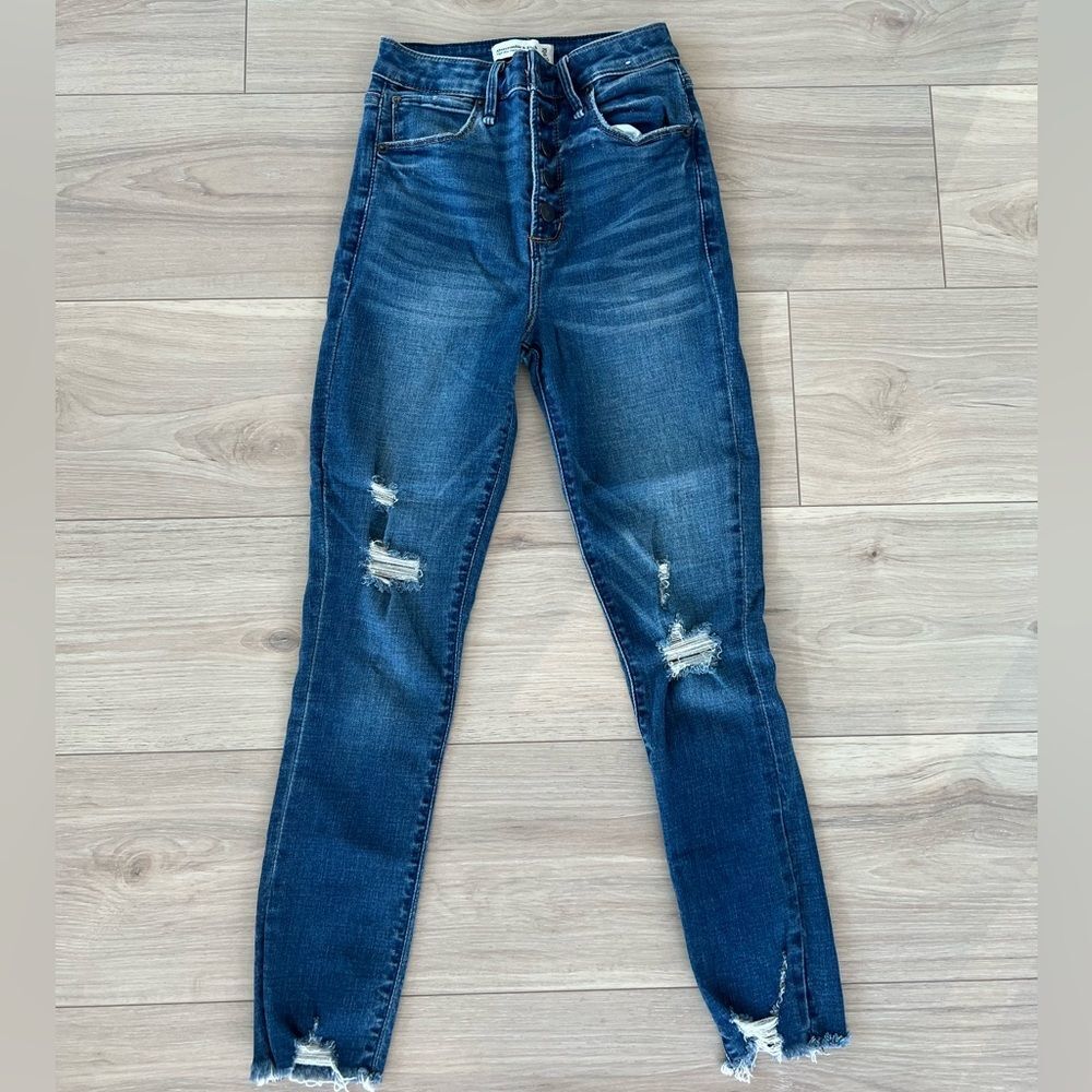 Abercrombie & Fitch High rise super skinny ankle curve love jeans